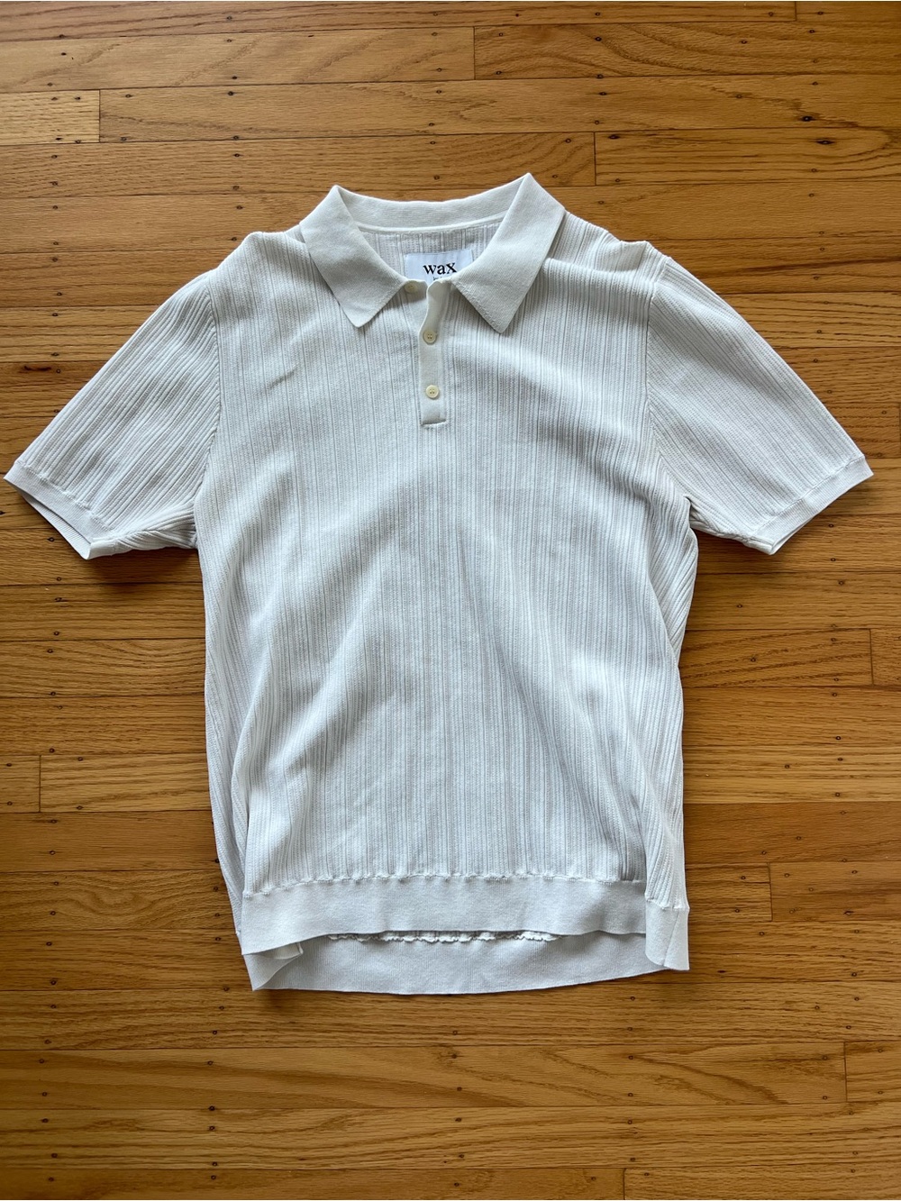 Wax London White Ribbed Knit Polo Men’s Size Medium/large Tagged XL